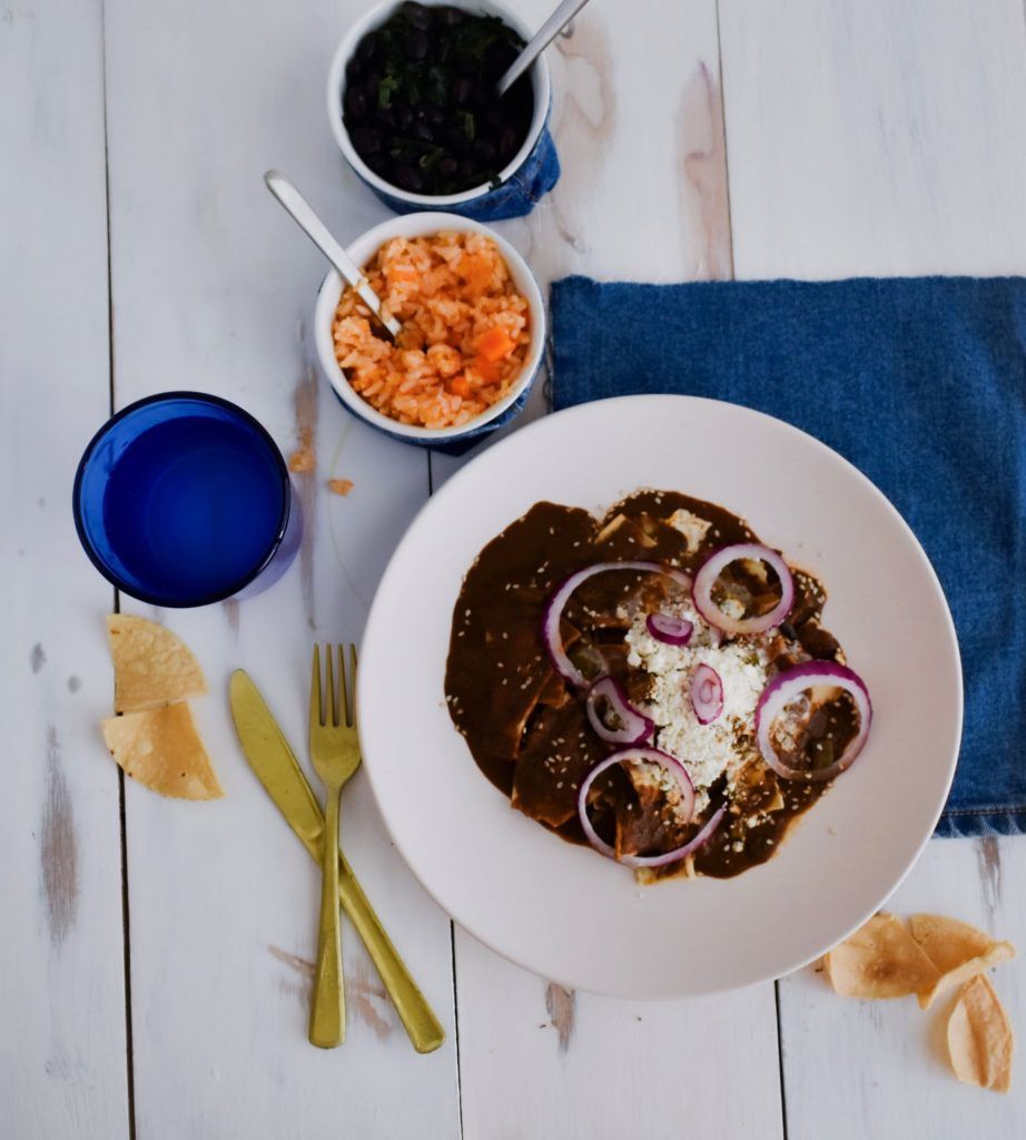 Chilaquiles con mole