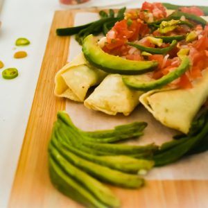 Flautas de papa con chile poblano